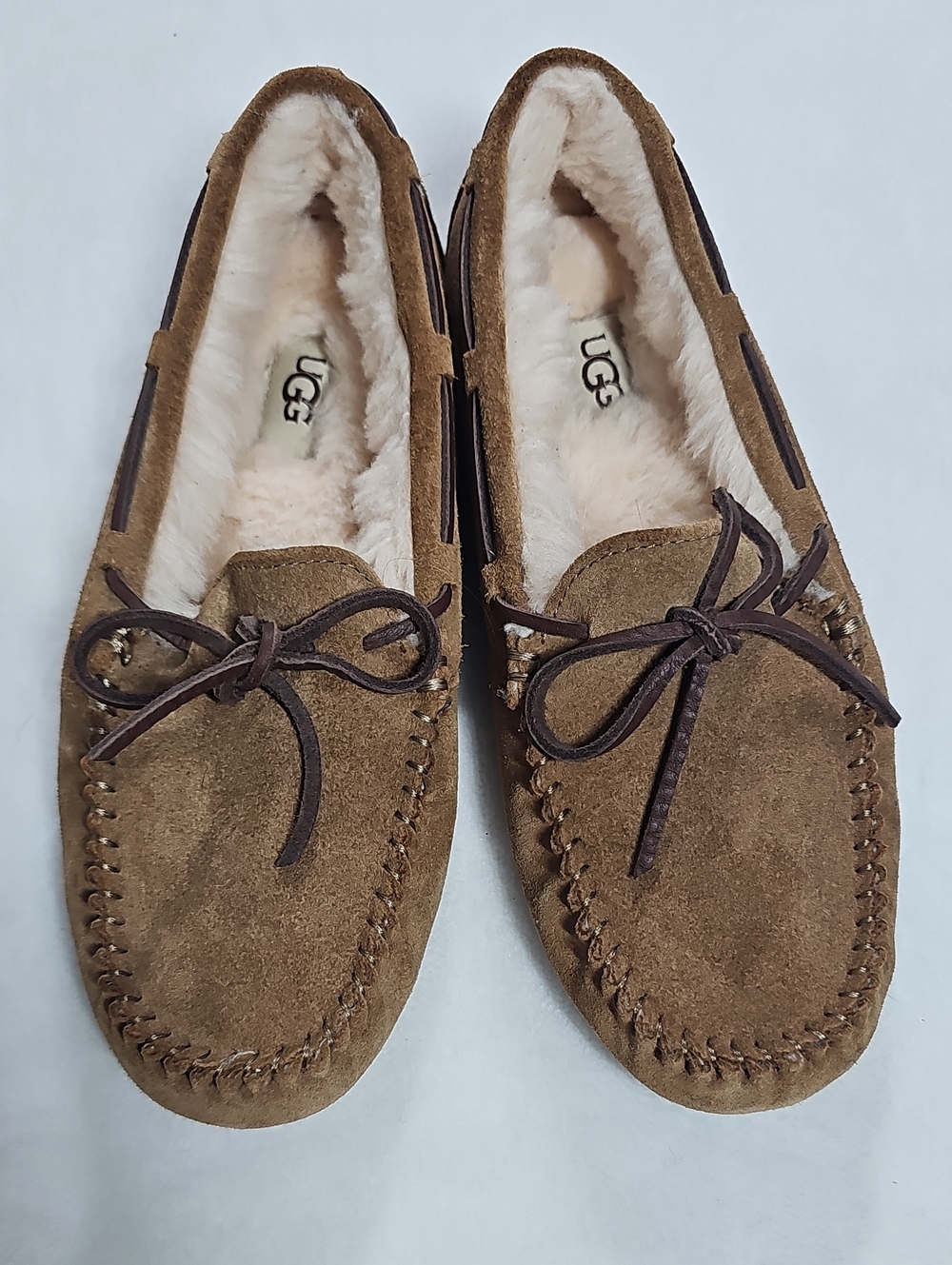 UGG Dakota Chestnut Suede Moccasin Slippers Womens 7 Brown 1107949